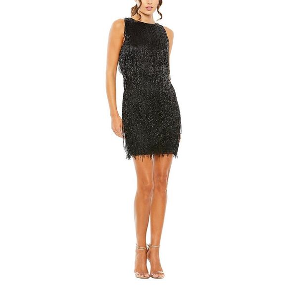 Mac Duggal Dresses & Skirts - Mac Duggal Womens  Beaded Mesh Mini Dress, Black